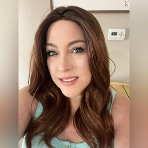 Dark chocolate auburn synthetic wig